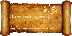 Hirschbein Zsanett névjegykártya