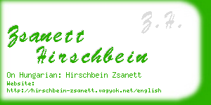 zsanett hirschbein business card